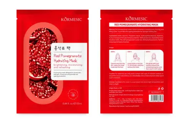 KORMESIC Red Grenade Moisturising Mask - Sheet 25ml (for foreign trade)