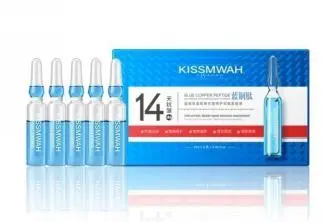 KISSMWAH Blue Copper Peptide Fullerene Anti Wrinkle Repair Ampoule Beauty Liquid 2ml * 5 bottles