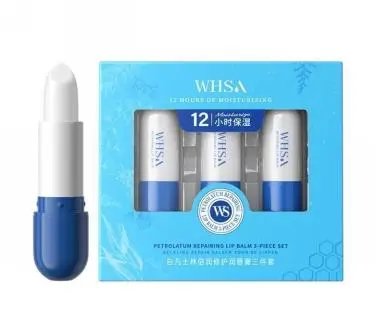 Whsa White Vaseline Double Moisture Repair Lip Balm Trio 3.8g+3.8g+3.8g