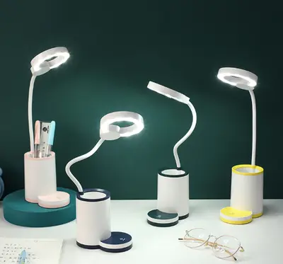 Round Cutout Pen Holder Desktop Table Lamp - LD3088