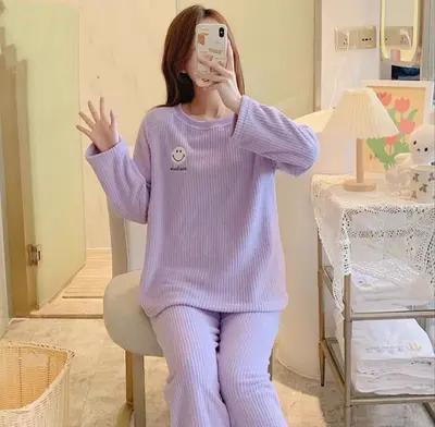 Purple Smiley Face Loungewear Set - M5757