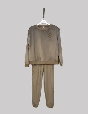 Light Camel小熊 Towel Embroidery Loungewear Set - M6360