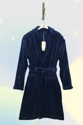 Royal Blue Flannel Bathrobe - M5688