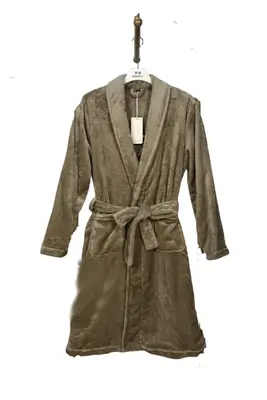 Light Camel Flannel Bathrobe - M5688