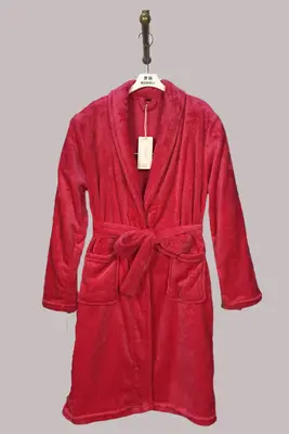 Rose Red Flannel Bathrobe - M5688