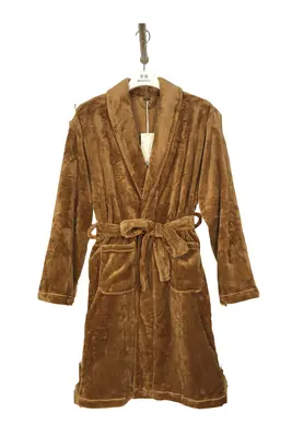 Coffee Brown Flannel Bathrobe - M5688
