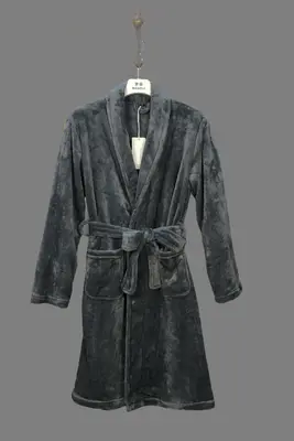 Light Gray Flannel Bathrobe - M5688
