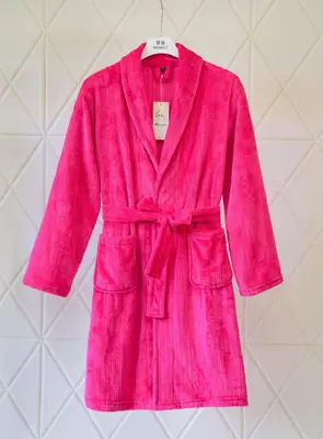 Rose RedStriped 情侣 Bathrobe - M6688