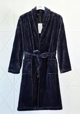 Dark GrayStriped 情侣 Bathrobe - M6688