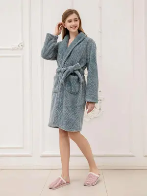 Sky Blue Waffle Bathrobe - M6699