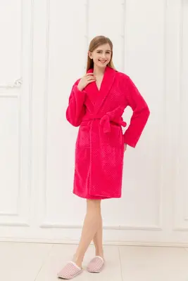 Rose Red Waffle Bathrobe - M6699