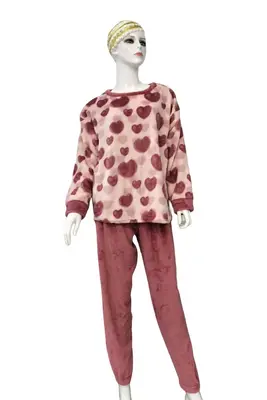 Burgundy Heart Two-Piece Loungewear Set - M5501