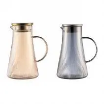 Ribbed Glass Water Jug - Amber 1.6L - YS02-HP