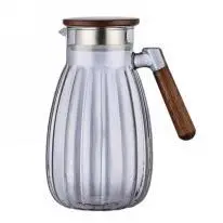 Pumpkin Wooden-Handle Glass Jug - Smoke Gray 1.8L - YS01-MBYH