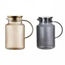 Ribbed Glass Water Jug - Smoke Gray 1.6L - YS04-YH