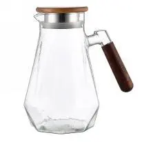 Diamond Wooden-Handle Glass Jug - Clear 1.6L - YS01-MB