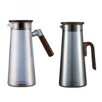 Wooden-Handle Glass Jug - Smoke Gray 1.4L - YS01-MBYH-01