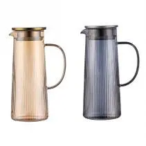 Ribbed Glass Water Jug - Amber 1.3L - YS06-HP