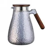 Pebble Wooden-Handle Glass Jug - Smoke Gray 1.8L - YS01-MBYH