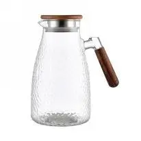 Wooden-Handle Glass Jug - Clear 2L - YS03-MB