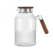 Sunflower Wooden-Handle Glass Jug - Clear 1.8L - YS05-MB