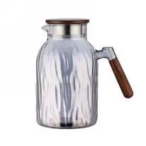 Wooden-Handle Glass Jug - Smoke Gray 2L - YS01-MBYH
