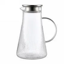 Ribbed Glass Water Jug - Clear 1.6L - YS02