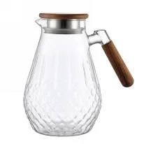 Pineapple Wooden-Handle Glass Jug - Clear 2L - YS01-MB