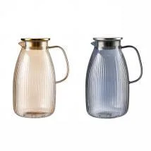 Ribbed Glass Water Jug - Amber 2.2L - YS03-HP