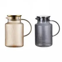 Ribbed Glass Water Jug - Smoke Gray 1.6L - YS04-YH