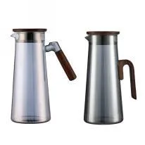 Wooden-Handle Glass Jug - Smoke Gray 1.4L - YS01-MBYH-01