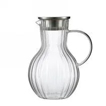 Ribbed Glass Water Jug - Clear 1.8L - YS07