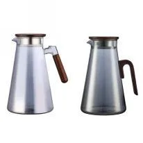 Wooden-Handle Glass Jug - Smoke Gray 1.8L - YS02-MBYH-01