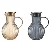Ribbed Glass Water Jug - Amber 1.8L - YS07-HP