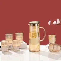 Ribbed 7-Piece Glass Tea Set - YS005